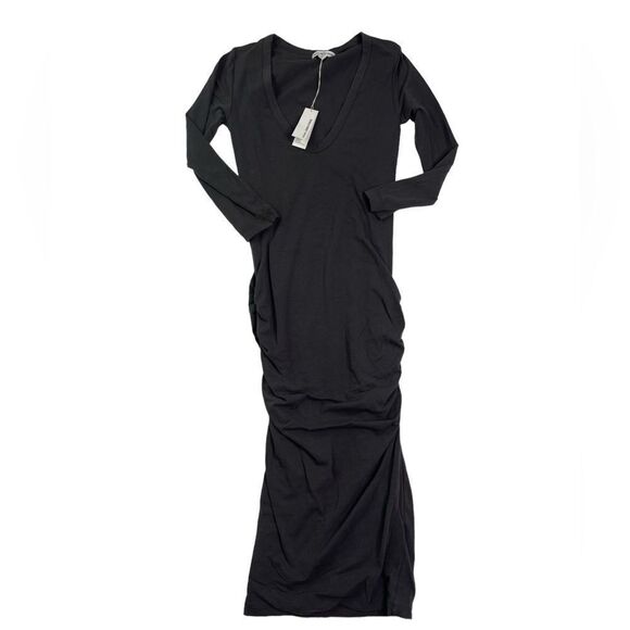James Perse Ruched Long Sleeve Midi Dress - Picture 5 of 9